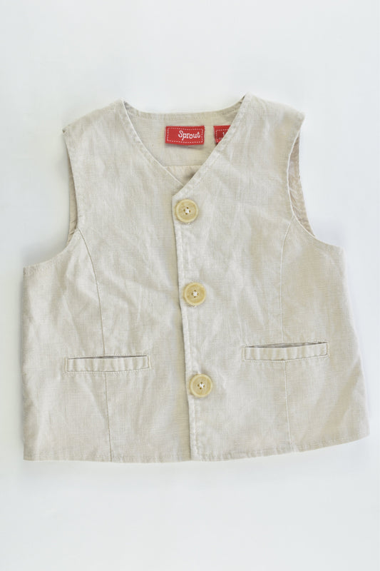 Sprout Size 1 Linen/Cotton Vest