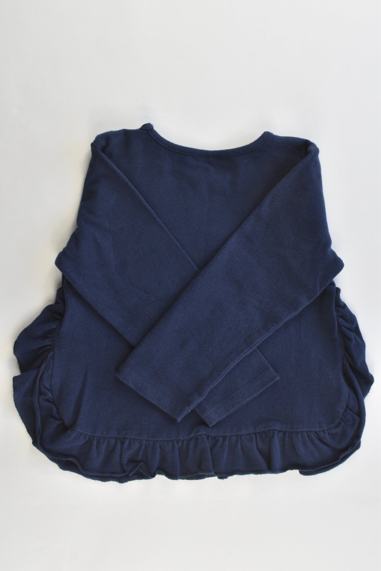 Sprout Size 1 Top with Floral Details and Ruffle Hem