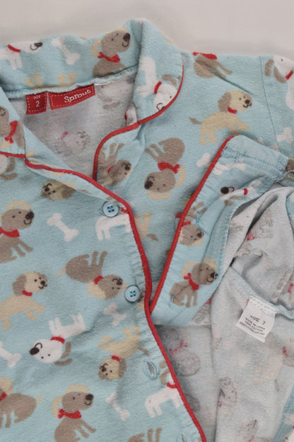 Sprout Size 2 Dogs Flannelette Pyjamas