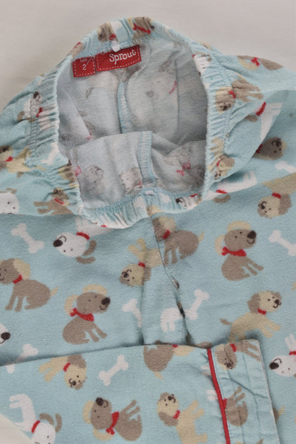 Sprout Size 2 Dogs Flannelette Pyjamas