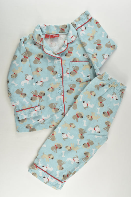 Sprout Size 2 Dogs Flannelette Pyjamas