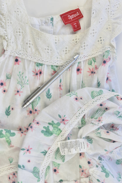 Sprout Size 2 Floral Dress with Lace Details
