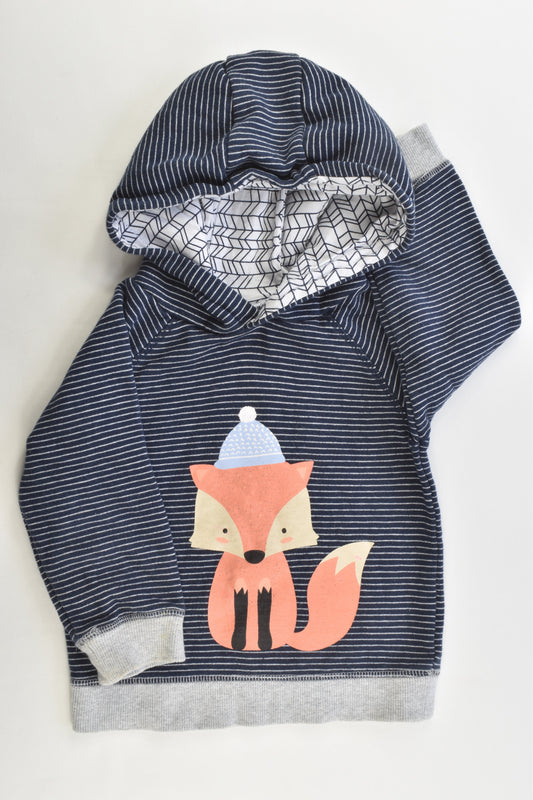 Sprout Size 2 Hooded Striped Fox Jumper