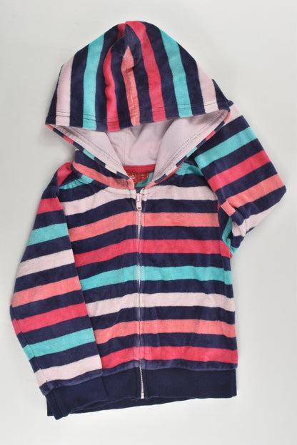 Sprout Size 2 Hooded Striped Velour Jumper