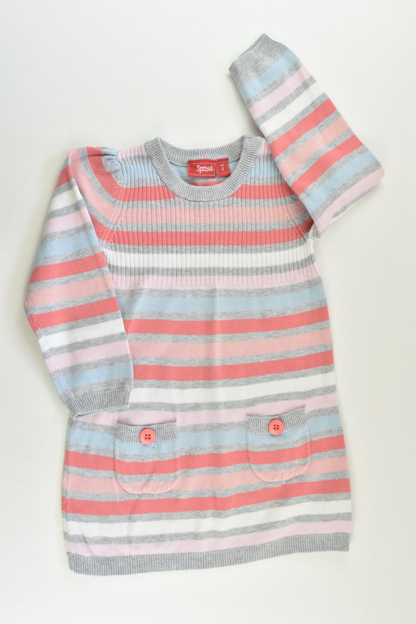 Sprout Size 2 Knitted Striped Dress