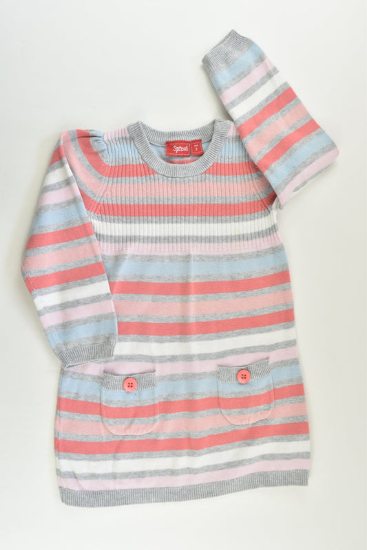 Sprout Size 2 Knitted Striped Dress