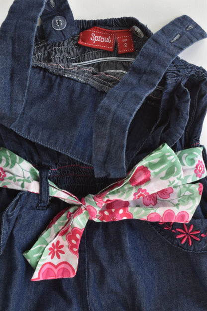 Sprout Size 2 Lightweight Denim Playsuit