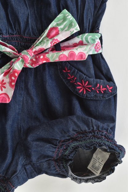 Sprout Size 2 Lightweight Denim Playsuit