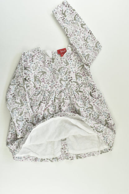 Sprout Size 2 Lined Floral Linen-feel Dress