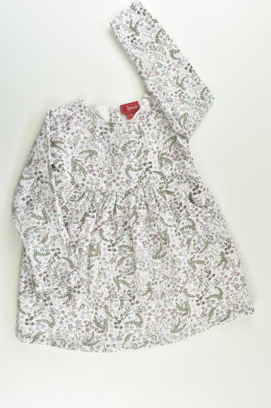 Sprout Size 2 Lined Floral Linen-feel Dress