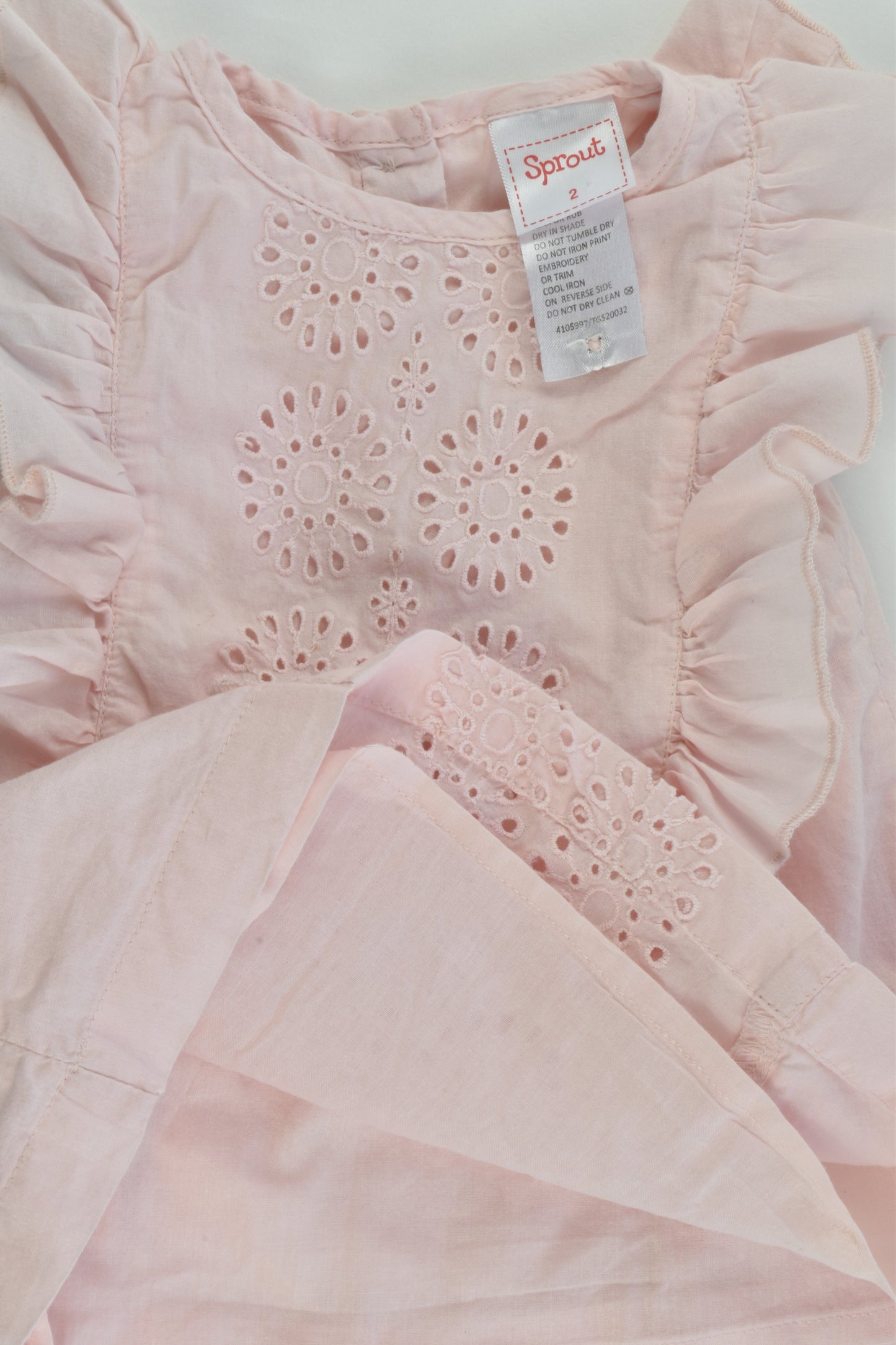 Sprout Size 2 Lined Ruffle Lace Shirt
