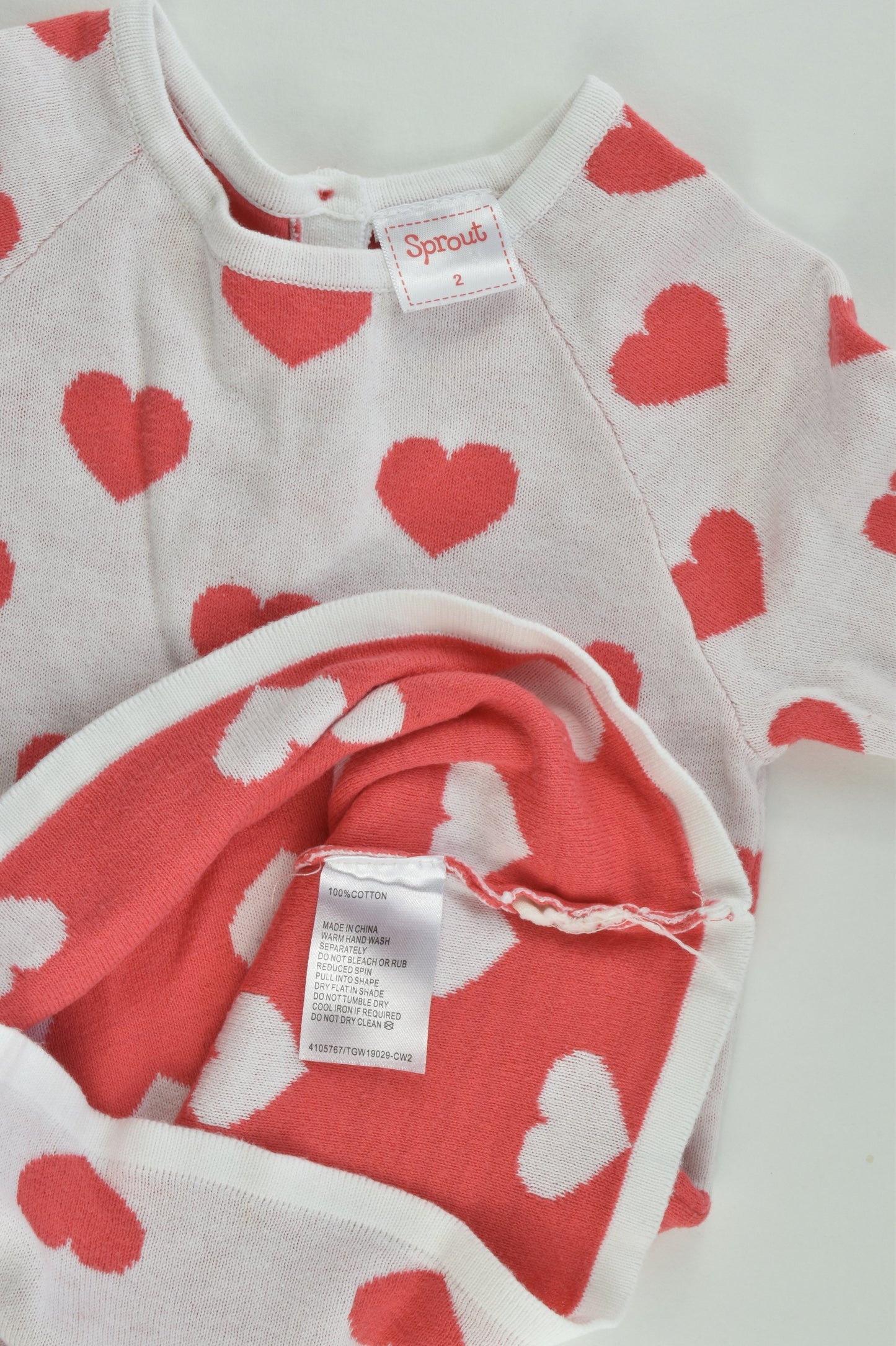 Sprout Size 2 Love Hearts Knitted Dress
