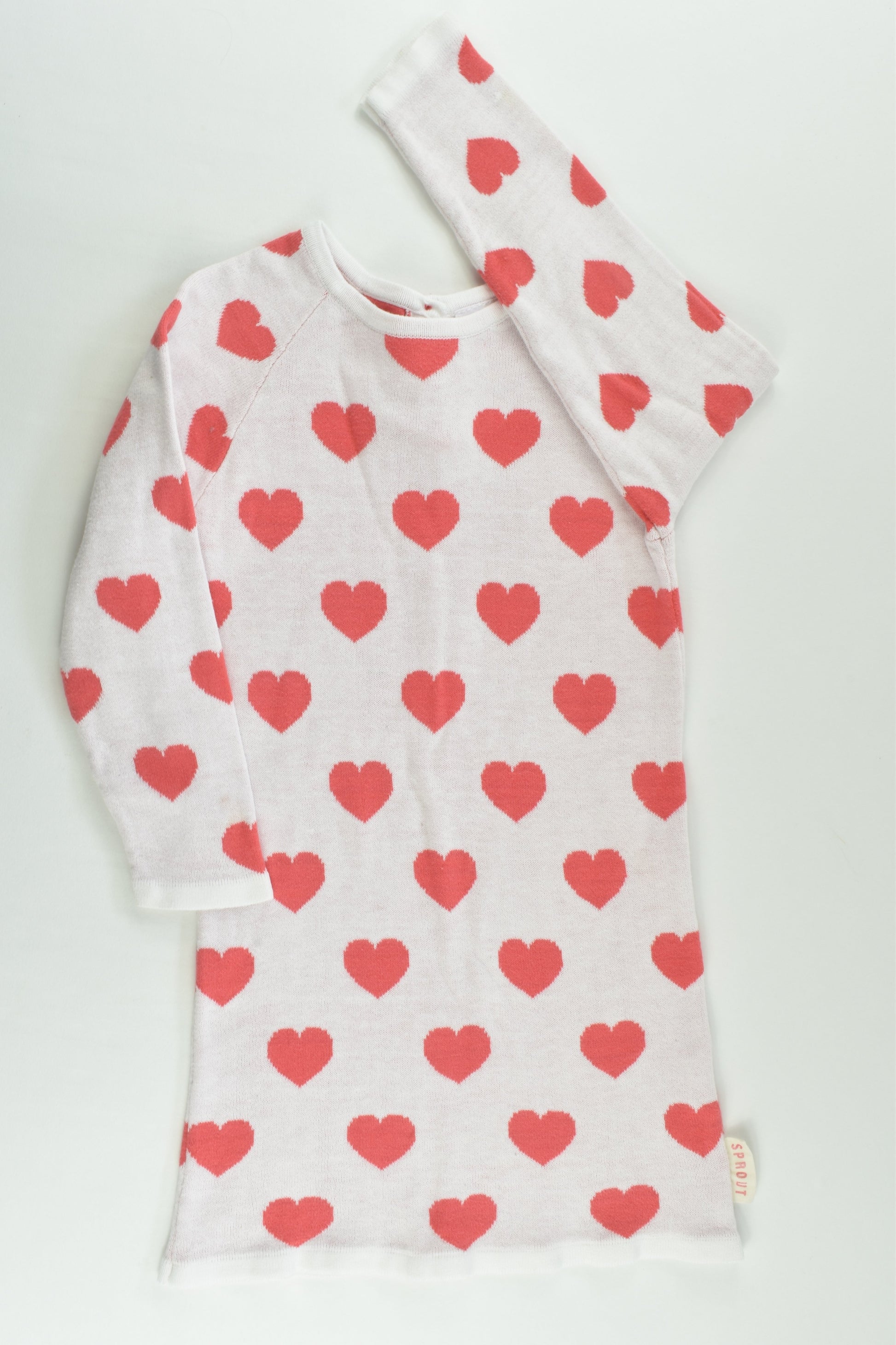 Sprout Size 2 Love Hearts Knitted Dress