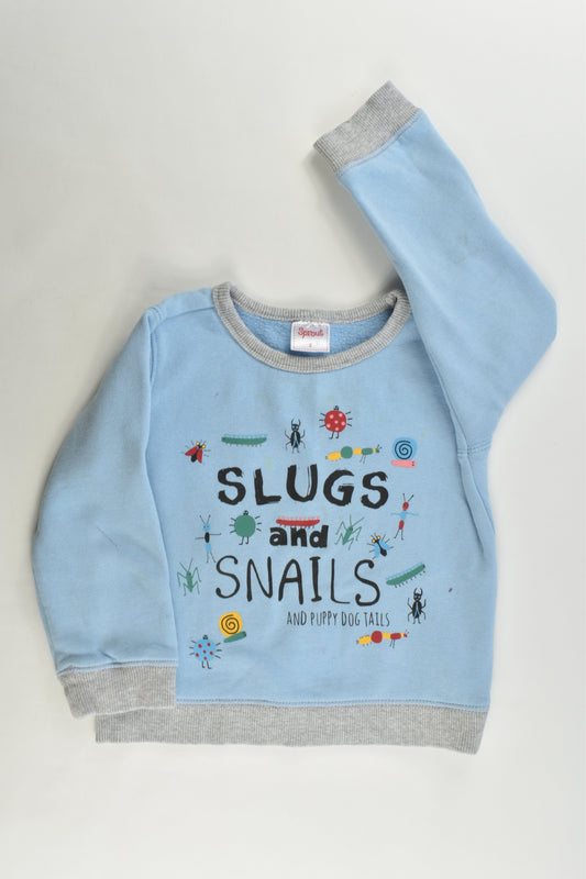 Sprout Size 2 "Slugs and Snails" Sweater