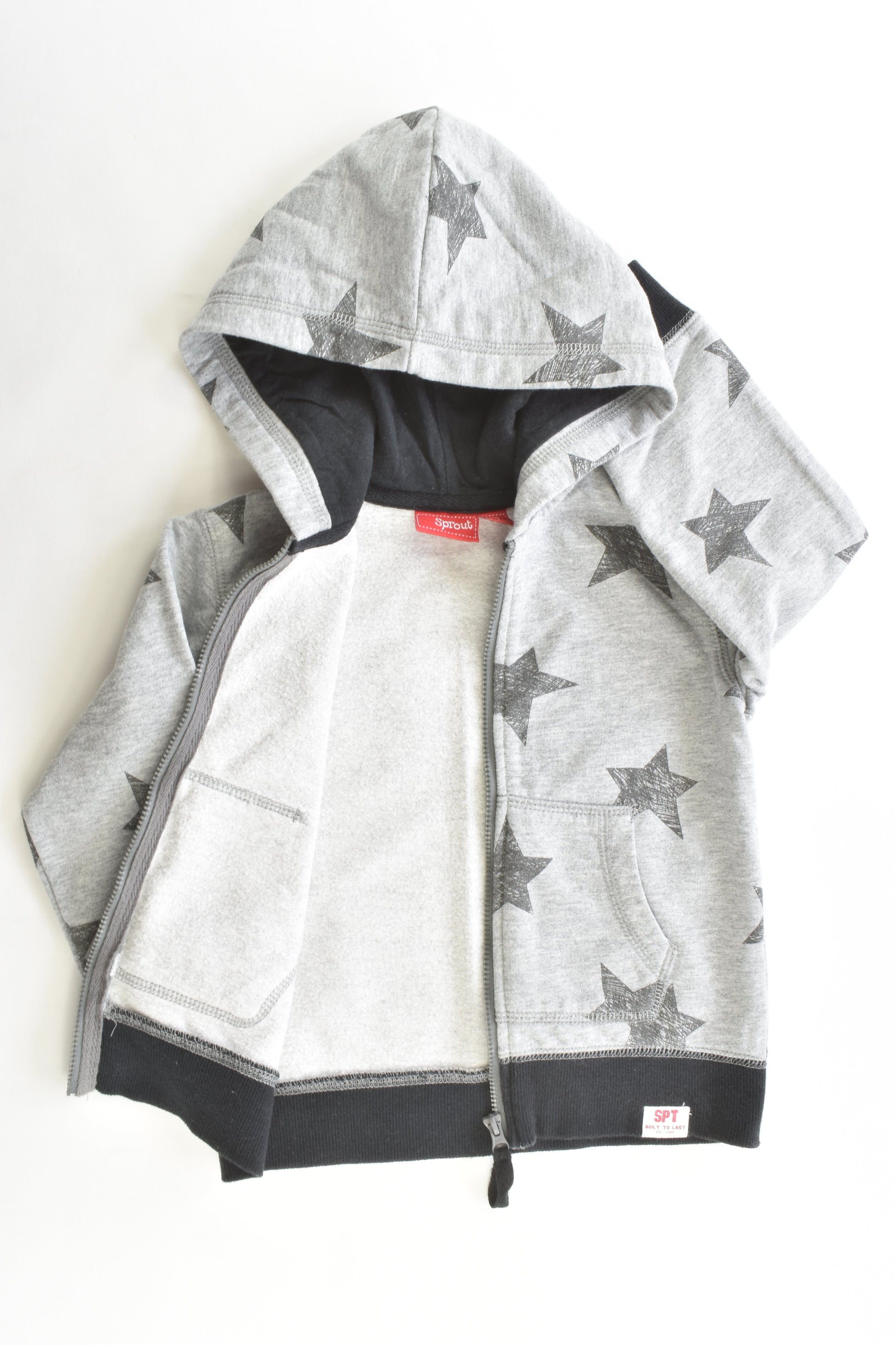 Sprout Size 2 Stars Hooded Jumper