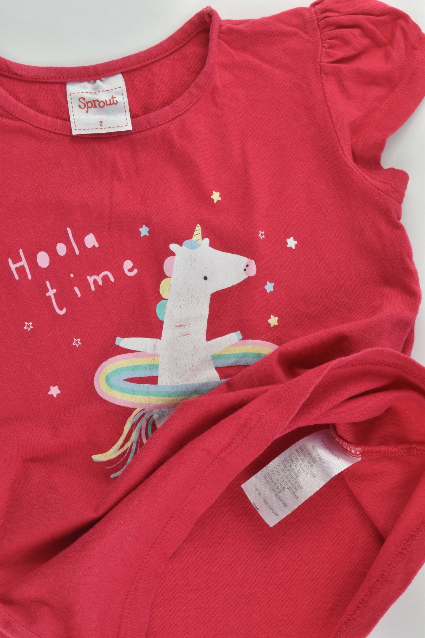 Sprout Size 2 Unicorn 'Hoola Time' T-shirt