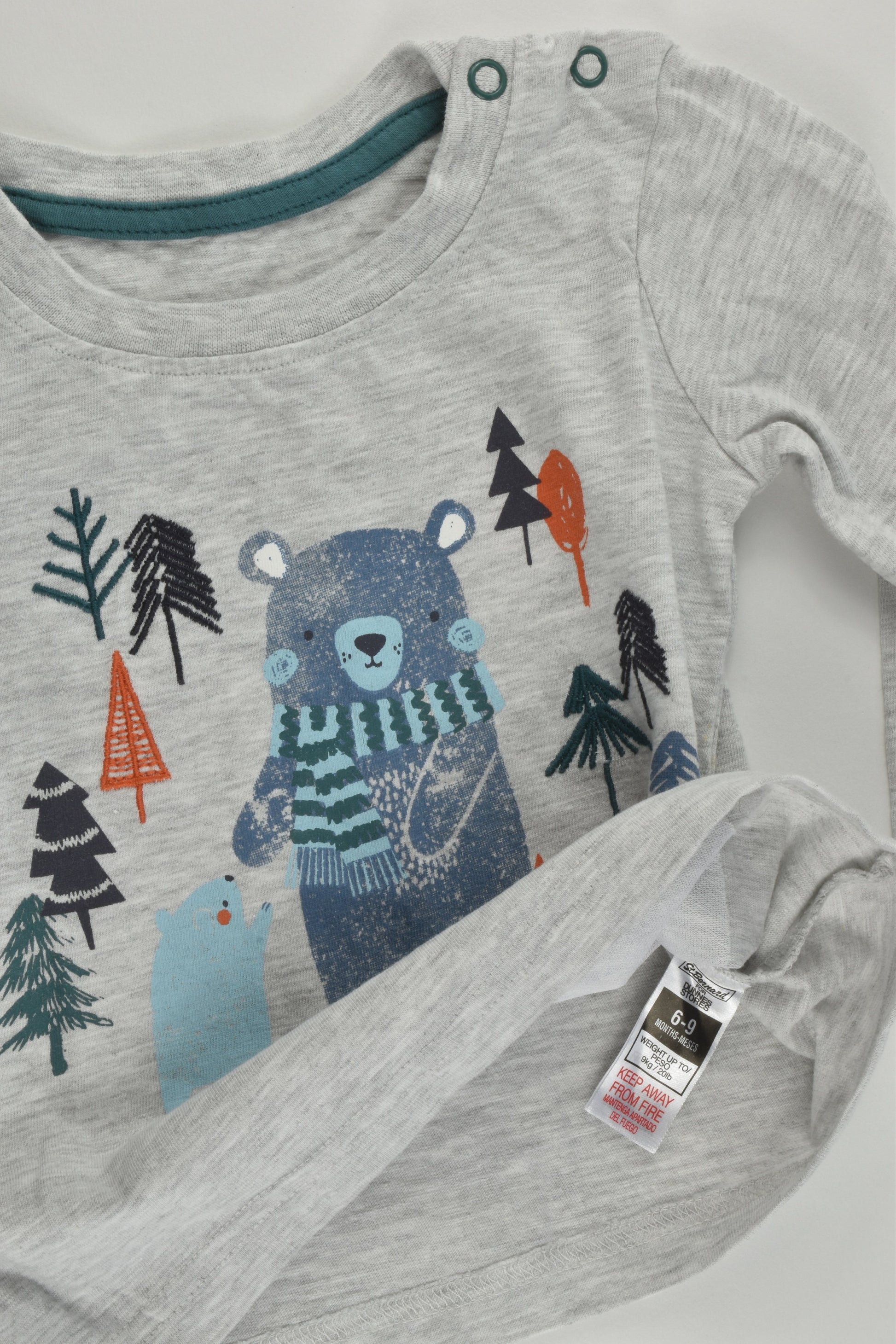 St Bernard for Dunnes Stores Size 0 (6-9 months, 74 cm) 'Forest Friends' Top