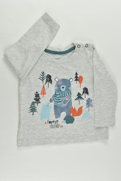 St Bernard for Dunnes Stores Size 0 (6-9 months, 74 cm) 'Forest Friends' Top