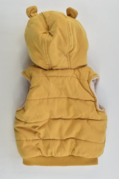St Bernard for Dunnes Stores Size 000 (0-3 months) Mustard 'Hello Bear' Puffer Vest
