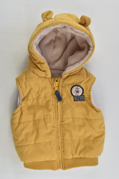 St Bernard for Dunnes Stores Size 000 (0-3 months) Mustard 'Hello Bear' Puffer Vest