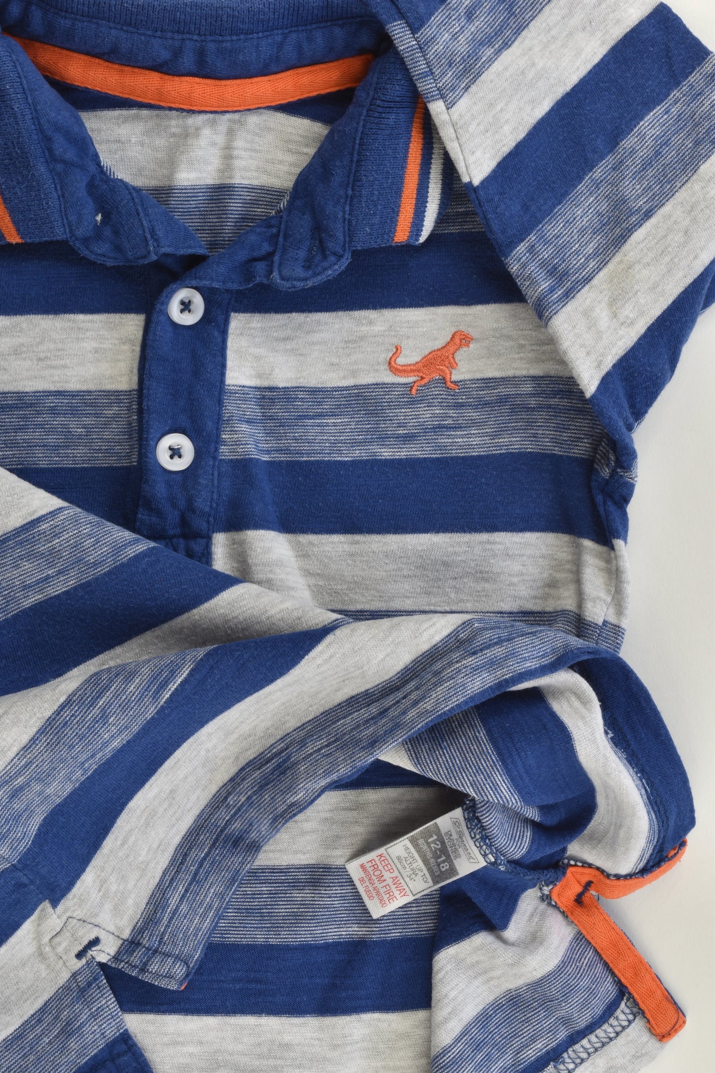 St Bernard for Dunnes Stores Size 12-18 months (1) Striped Dinosaur Collared Top