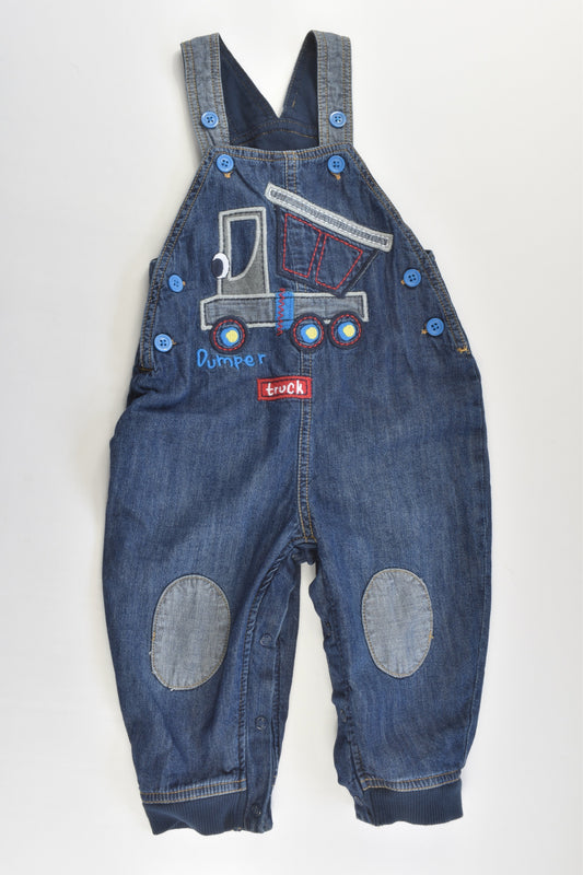 St Bernard Size 0 (9-12 months) Fully Lined Dumper Truck Denim Overalls