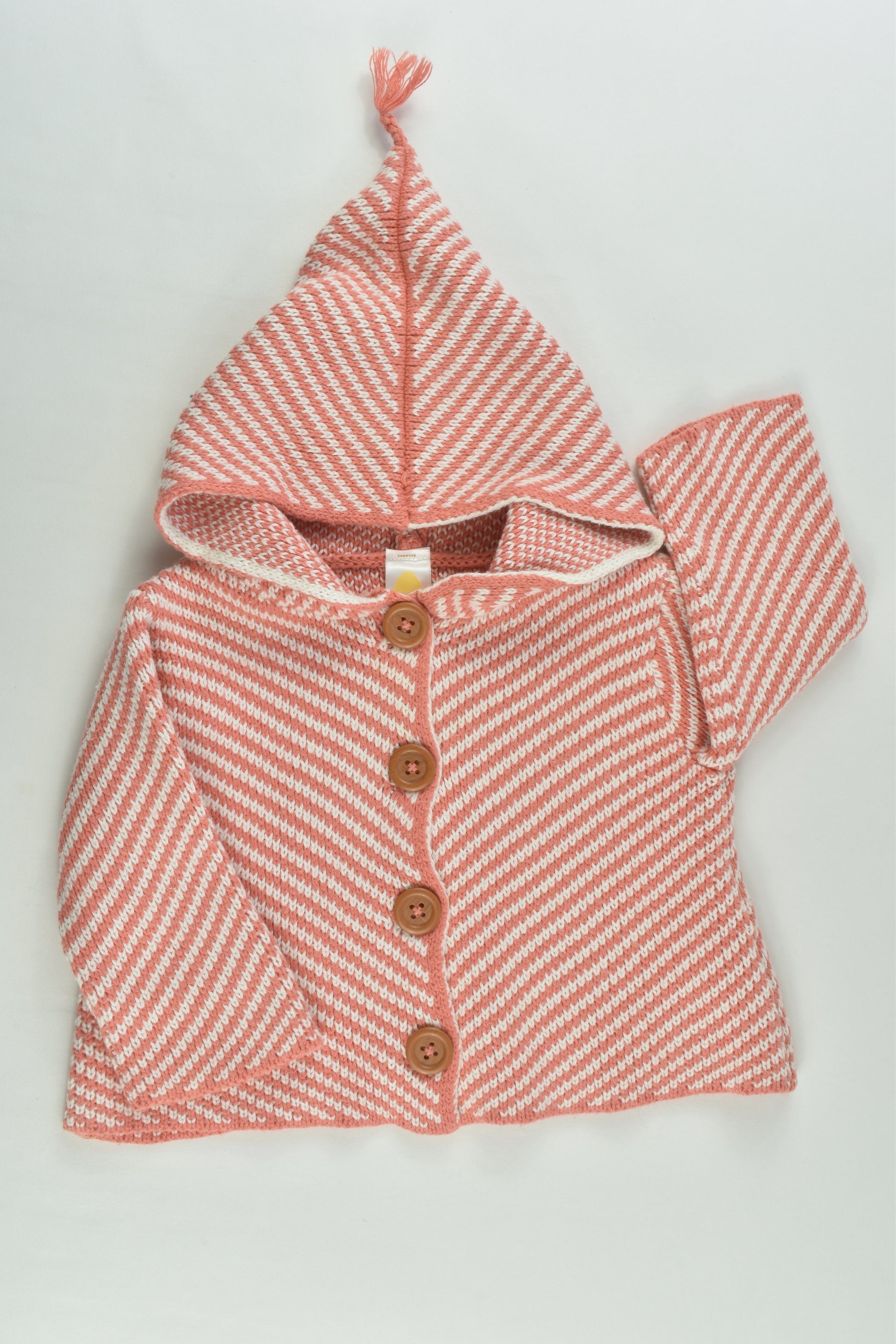 Stem (France) Size 000-00 (3 months) Organic Hooded Knitted Jumper