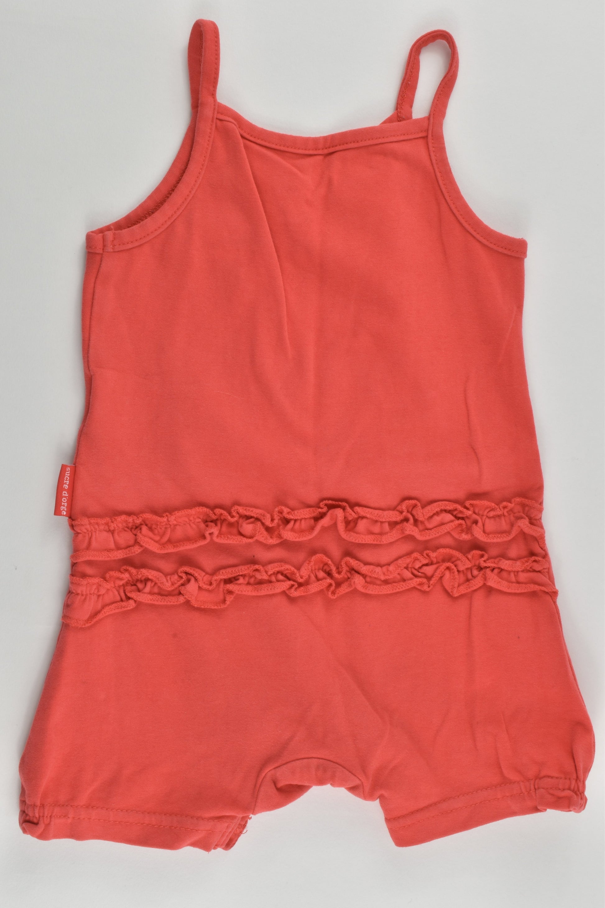 Sucre D'Orge (France) Size 0 (9 months, 74 cm) Playsuit with Ruffle at the Back