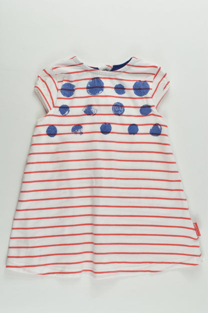 Sucre D'Orge (France) Size 0 (9 months, 74 cm) Stripes, Dots and Elephant Dress