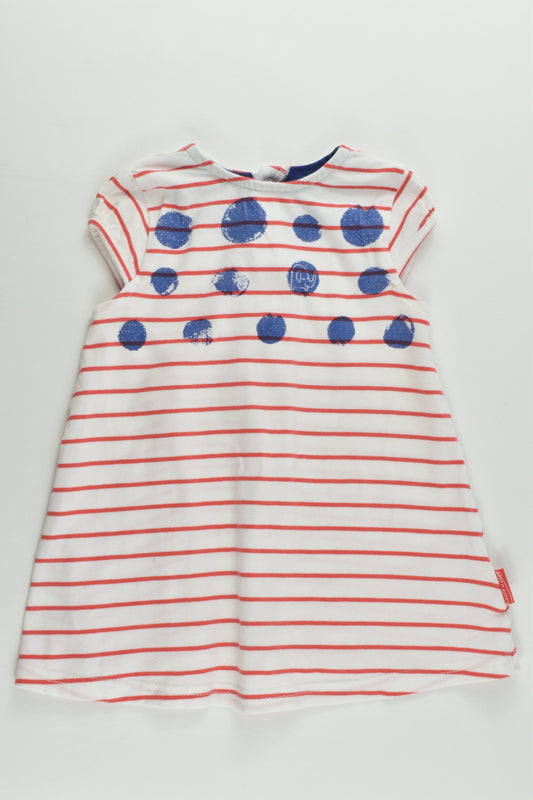 Sucre D'Orge (France) Size 0 (9 months, 74 cm) Stripes, Dots and Elephant Dress
