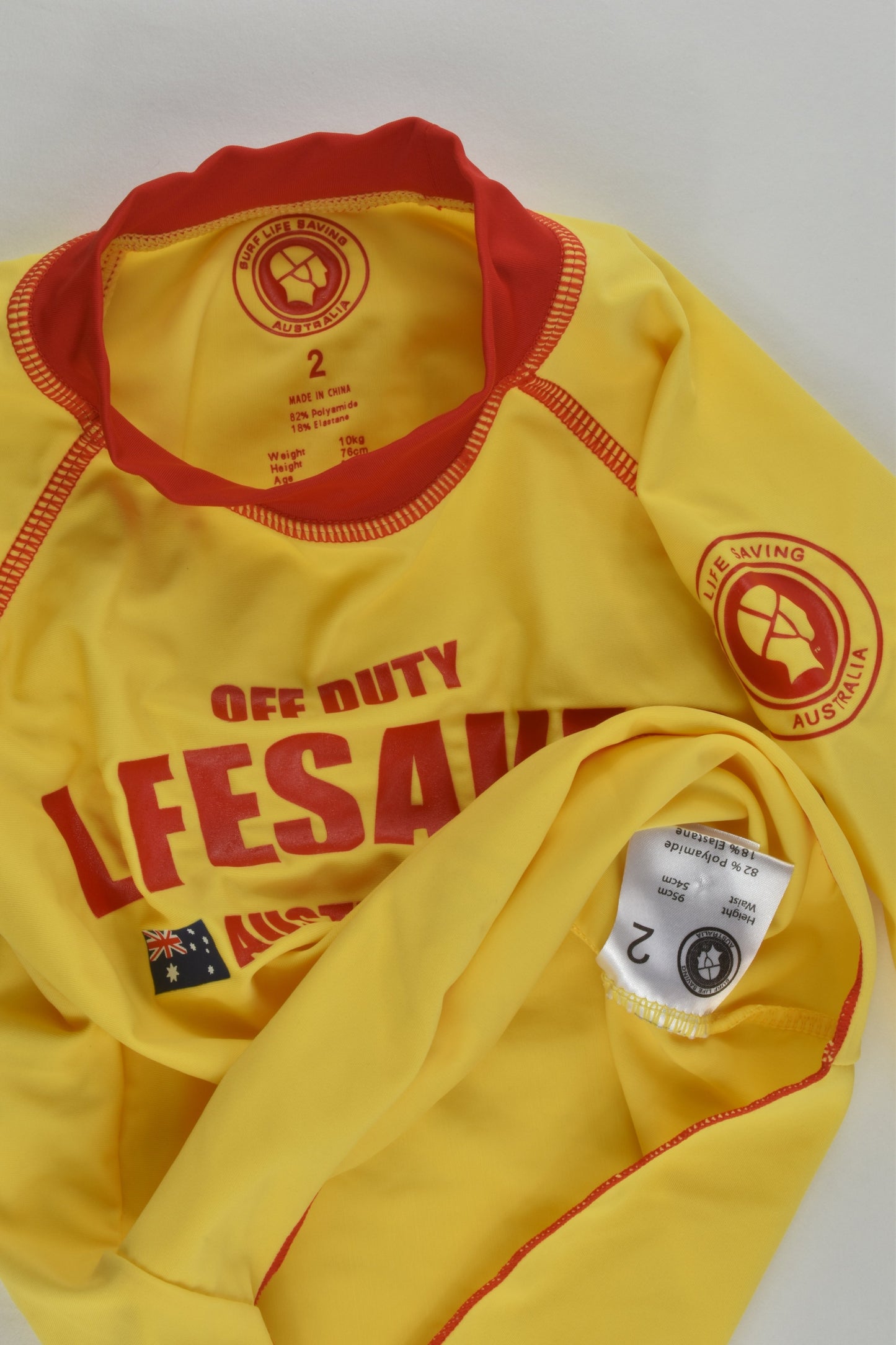 Surf Life Saving Australia Size 2 Rashie Top