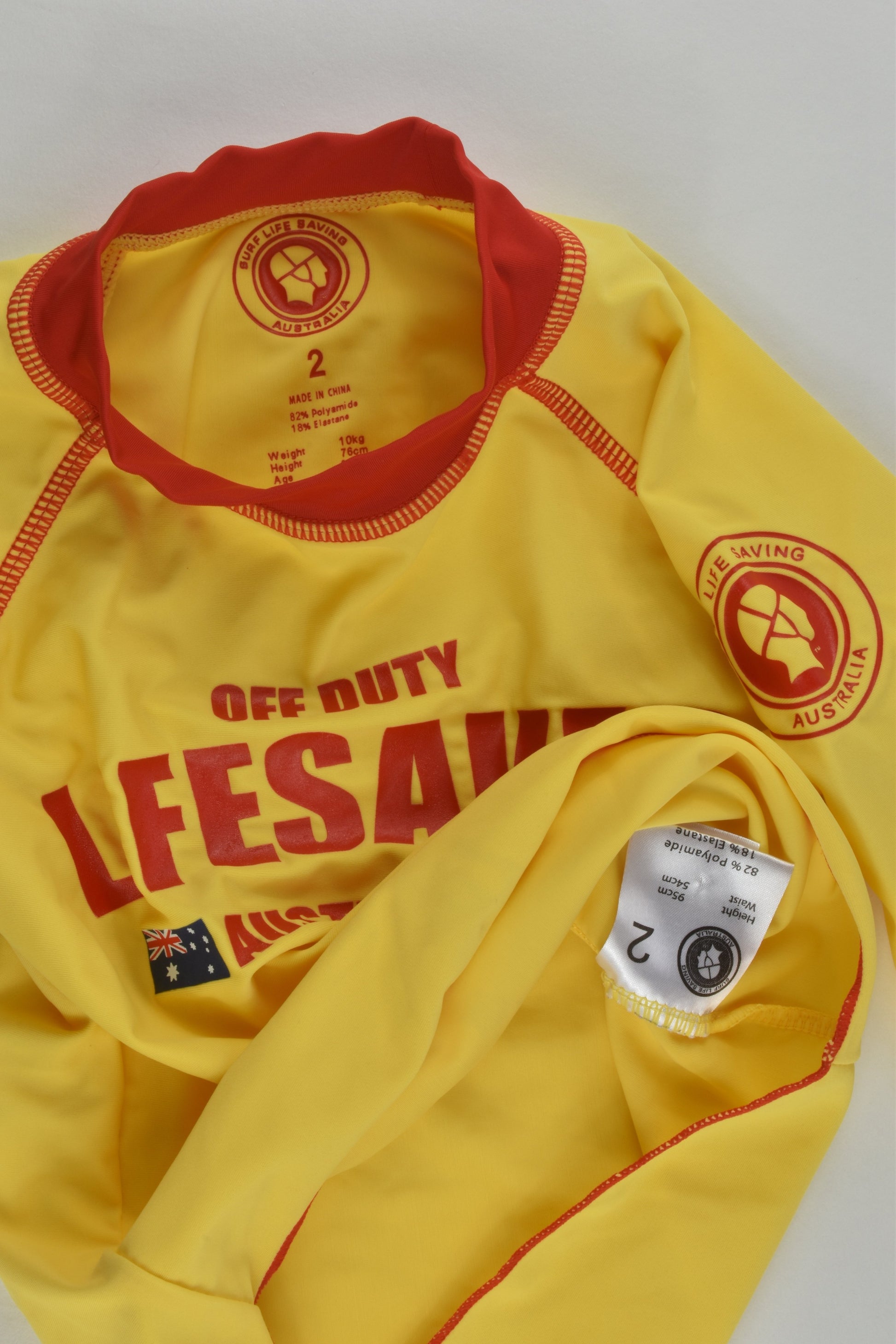 Surf Life Saving Australia Size 2 Rashie Top