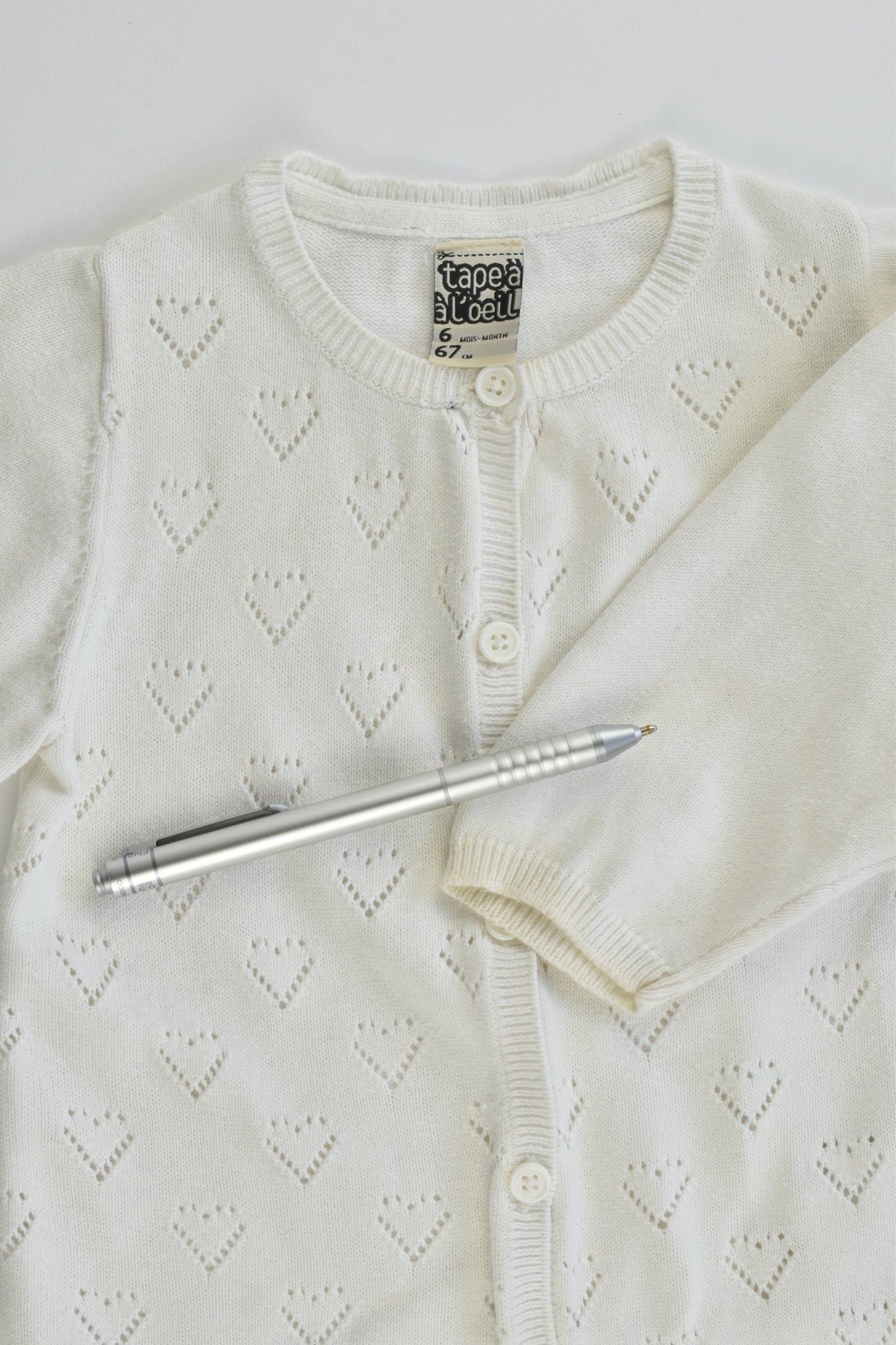 Tape à L'Oeil (France) Size 00-0 (6 months, 67 cm) Knitted Cardigan