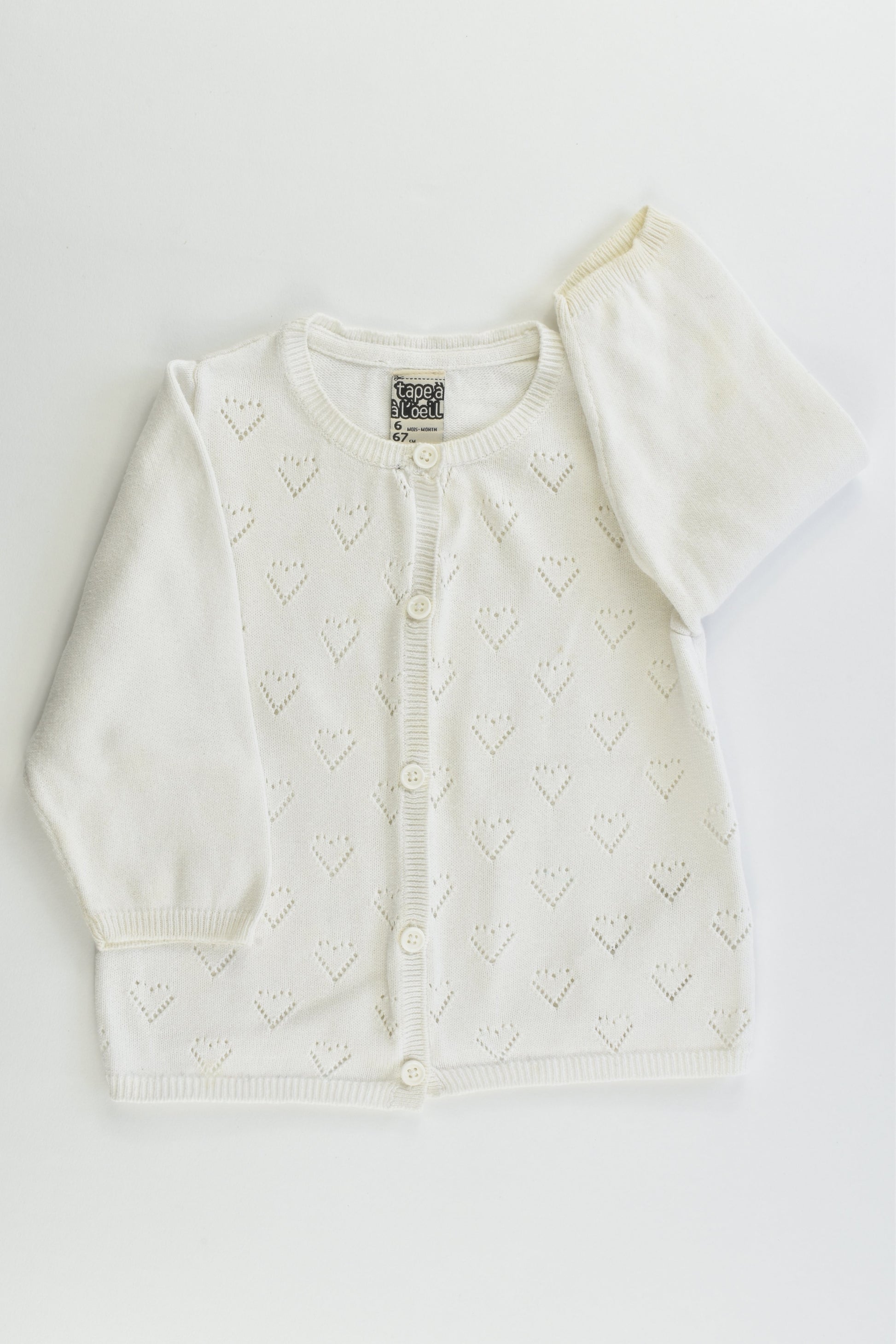 Tape à L'Oeil (France) Size 00-0 (6 months, 67 cm) Knitted Cardigan