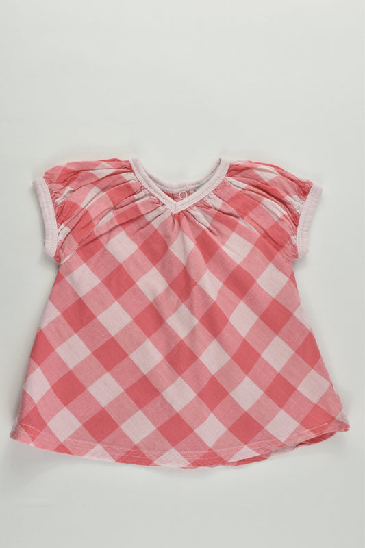Tape à L'Oeil (France) Size 000 (3 months, 60 cm) Lined Checked Blouse