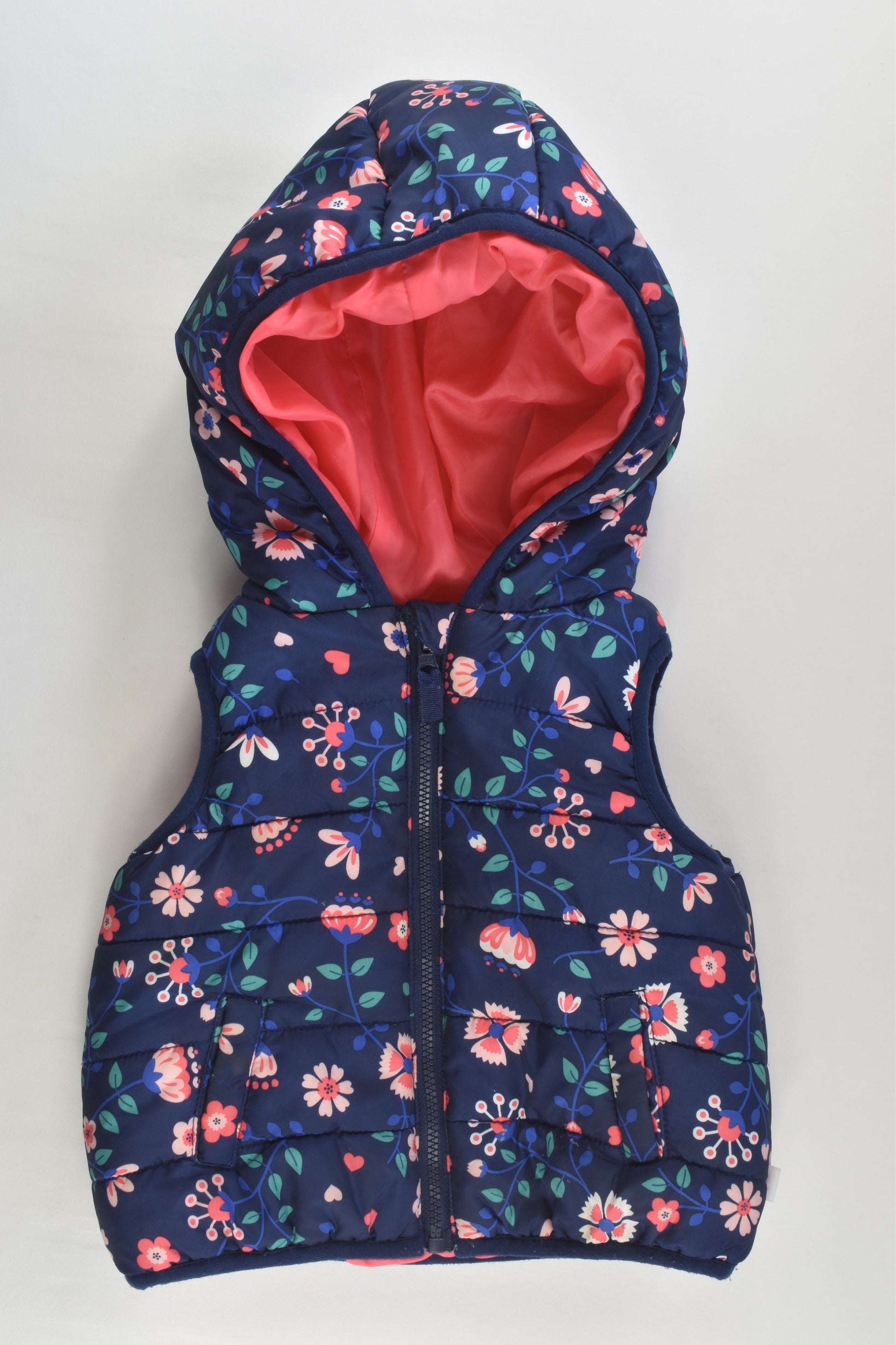 Target Size 0 (6-12 months) Floral Hooded Puffer Vest