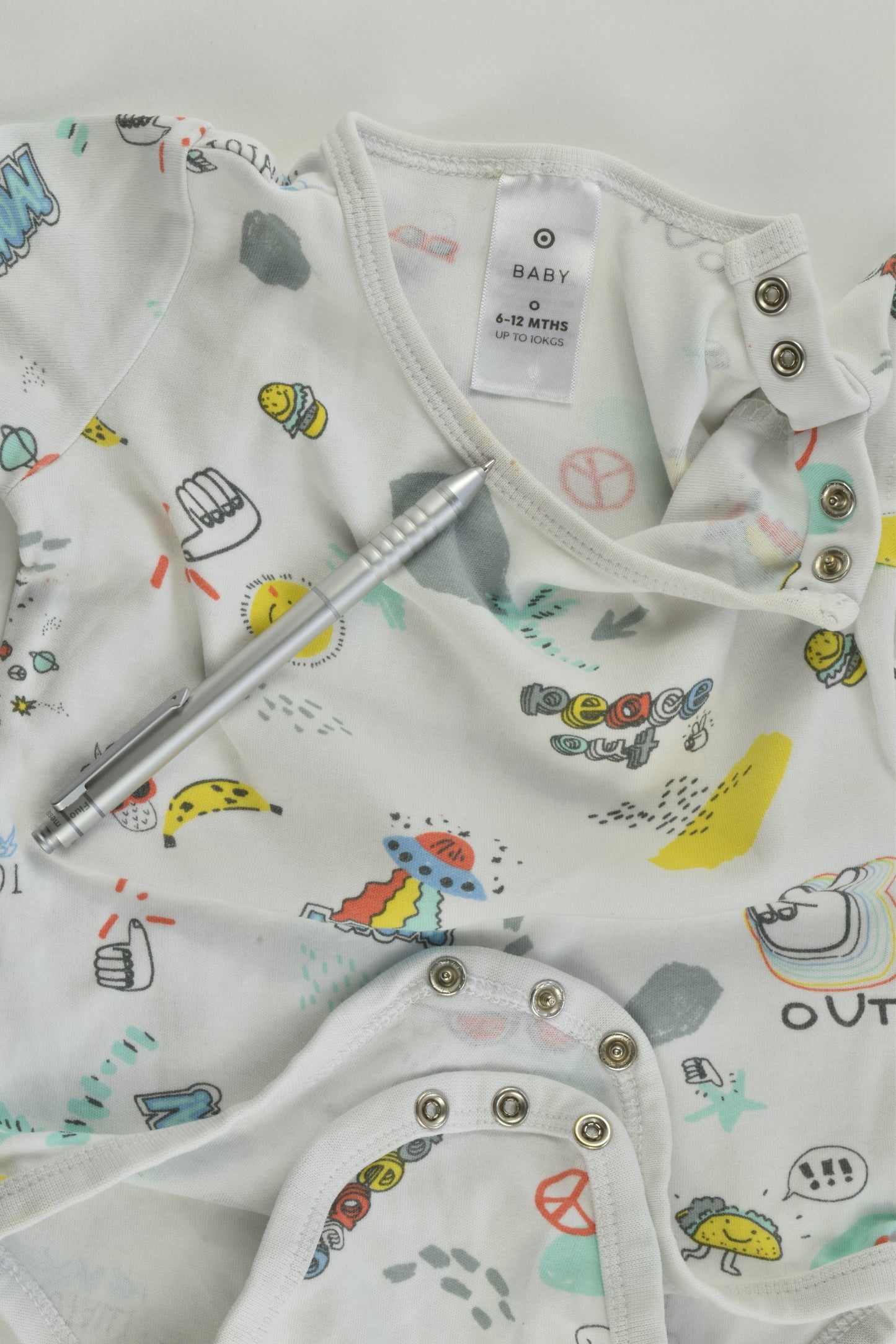 Target Size 0 (6-12 months) 'Peace Out, Totally Rad' Bodysuit