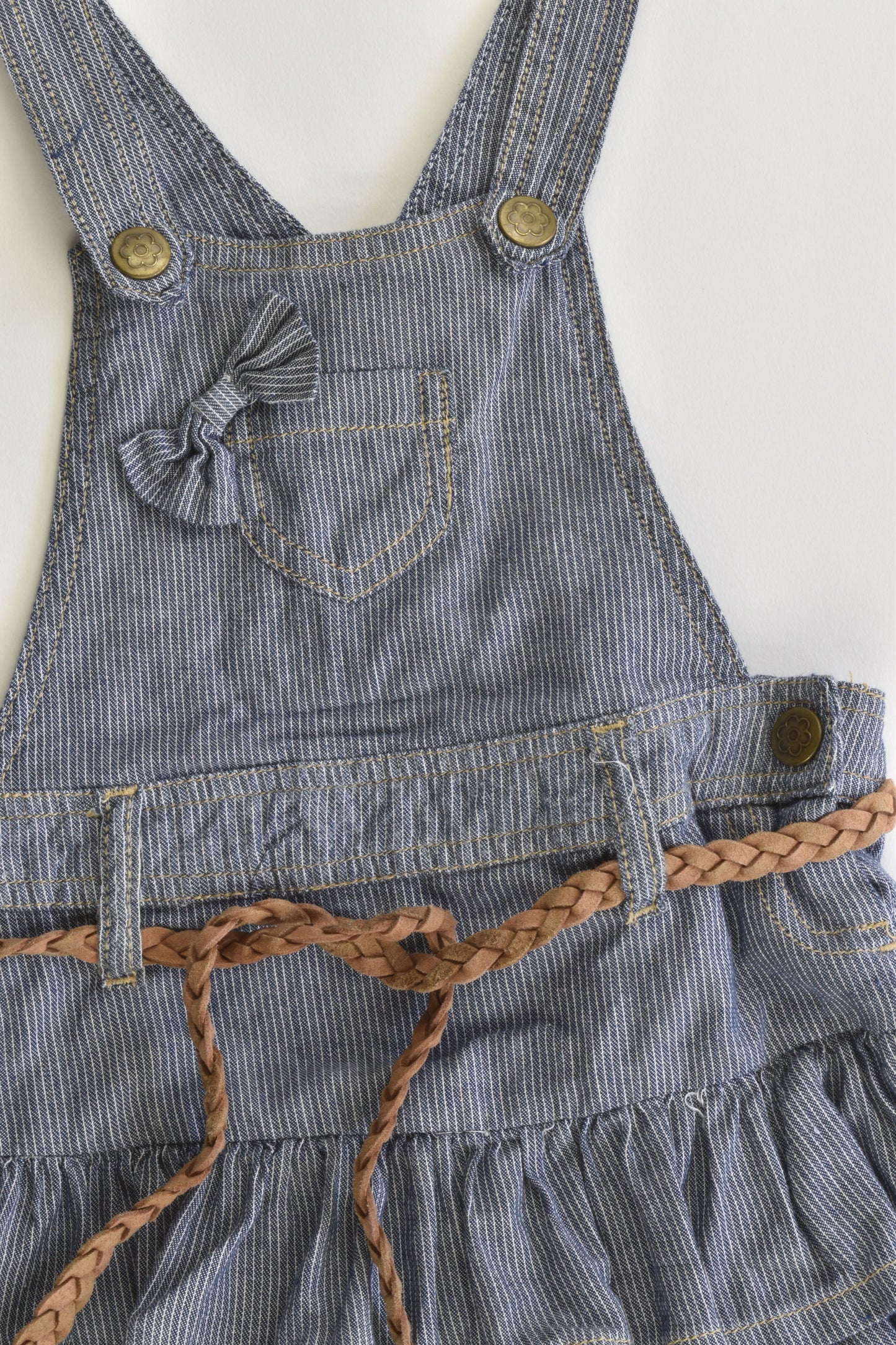 Target Size 0 (6-12 months) Striped Denim-like Dress