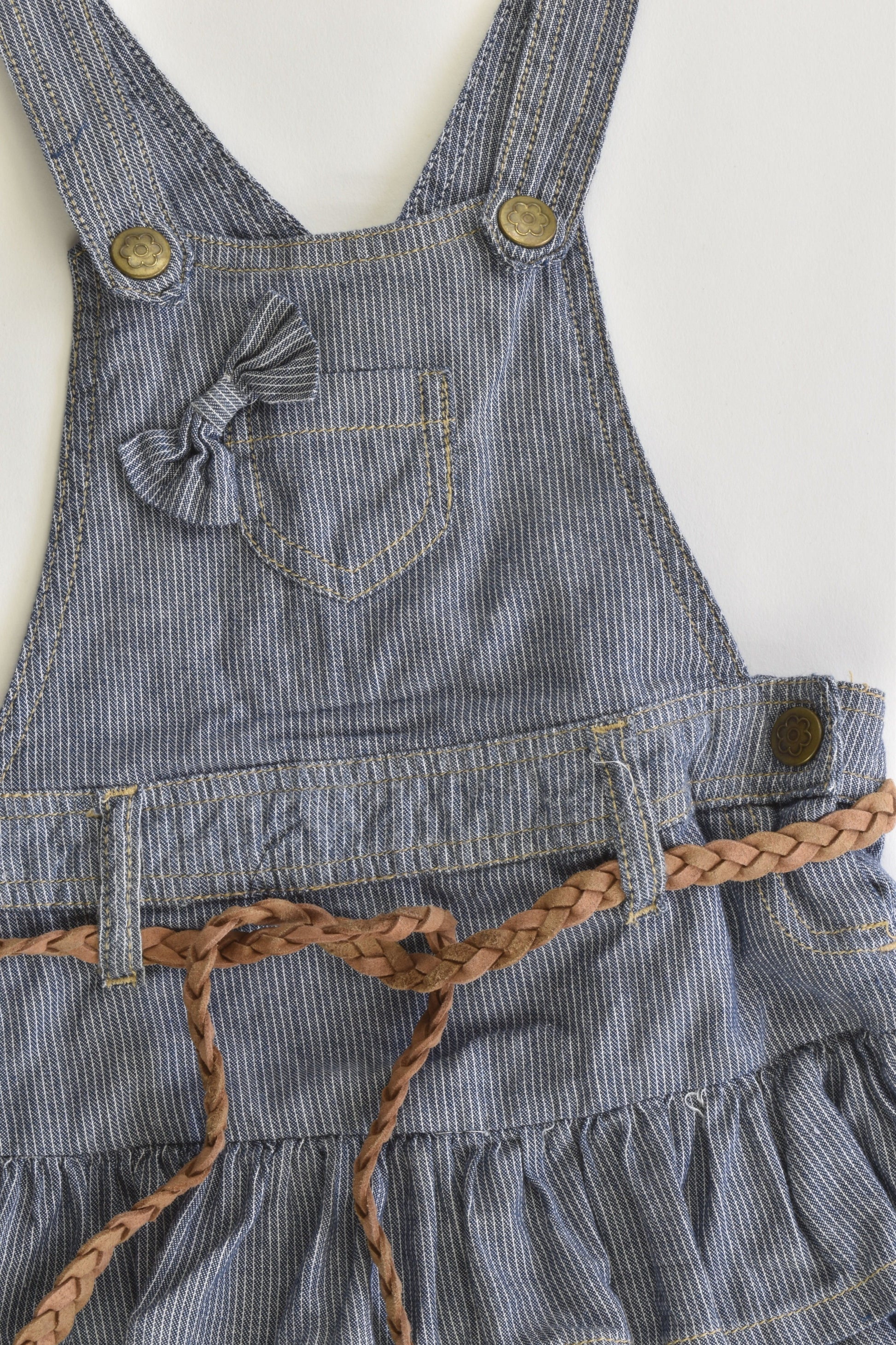 Target Size 0 (6-12 months) Striped Denim-like Dress