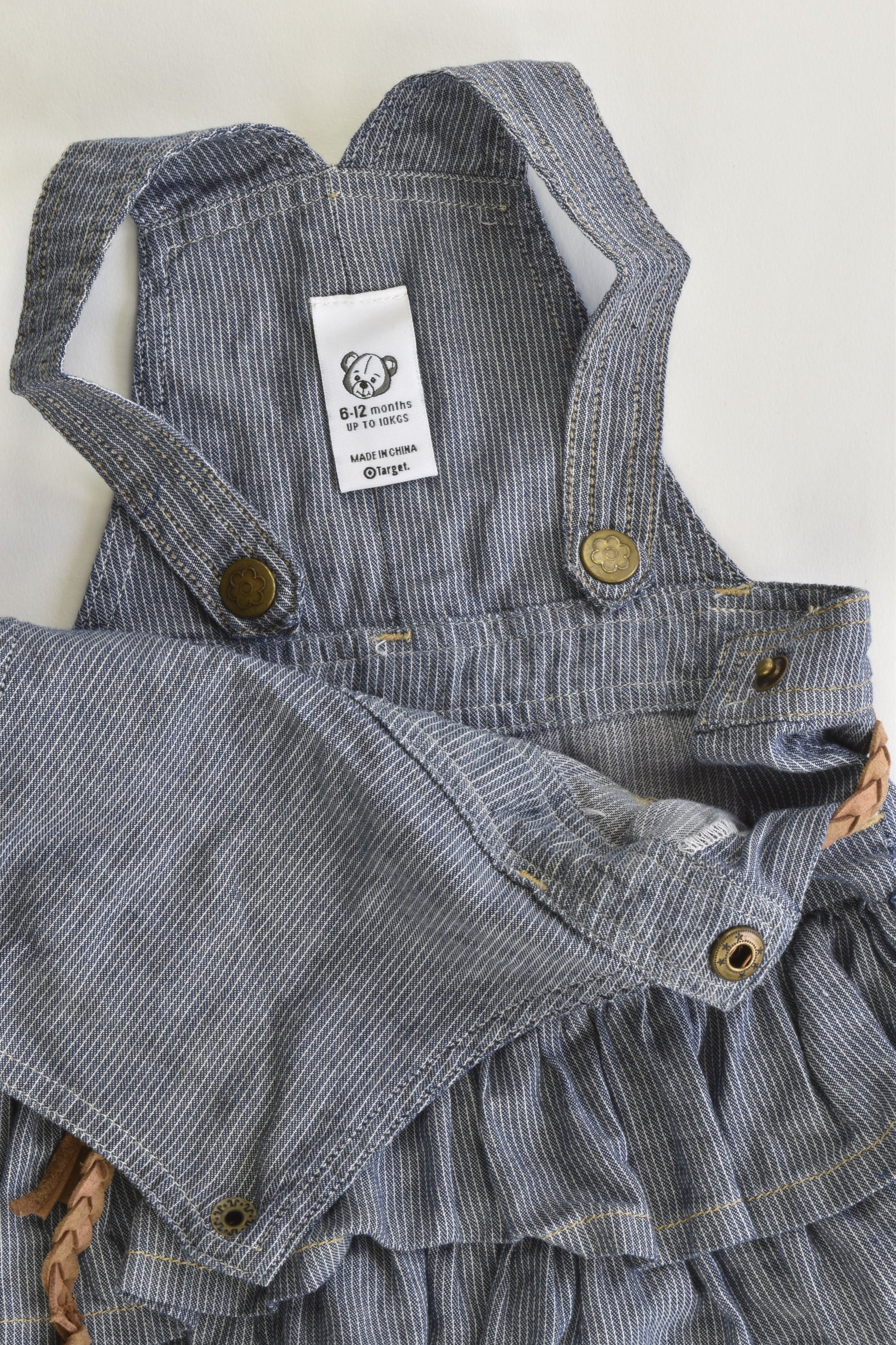 Target Size 0 (6-12 months) Striped Denim-like Dress