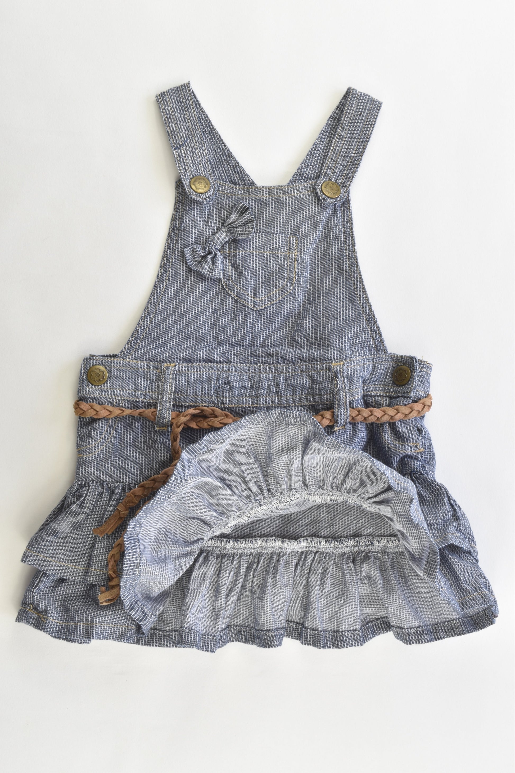 Target Size 0 (6-12 months) Striped Denim-like Dress