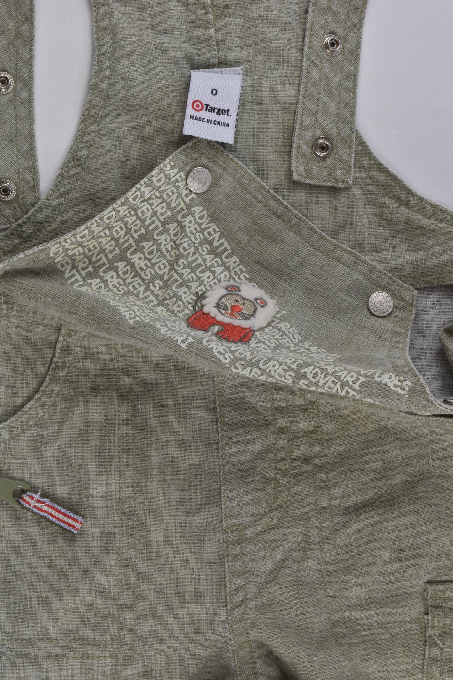 Target Size 0 Linen/Cotton Lion Short Overalls