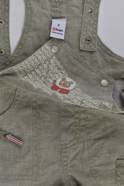 Target Size 0 Linen/Cotton Lion Short Overalls