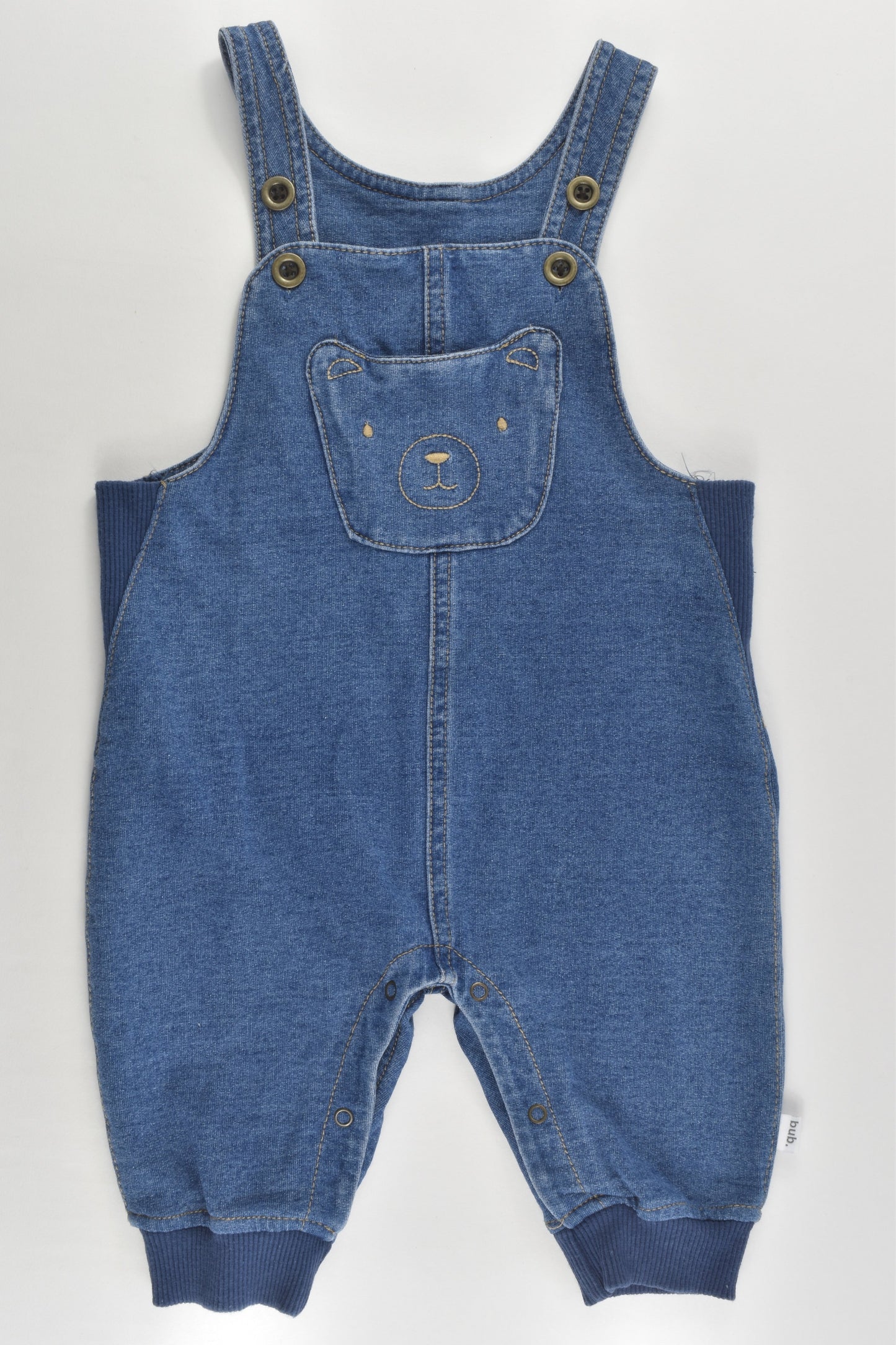 Target Size 00 (3-6 months) Teddy Stretchy Denim Overalls