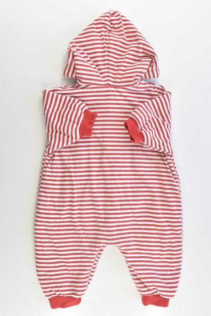 Target Size 00 (68 cm, 3-6 months) Vintage 'Baby Options' Striped Hooded Lightly Padded Pramsuit