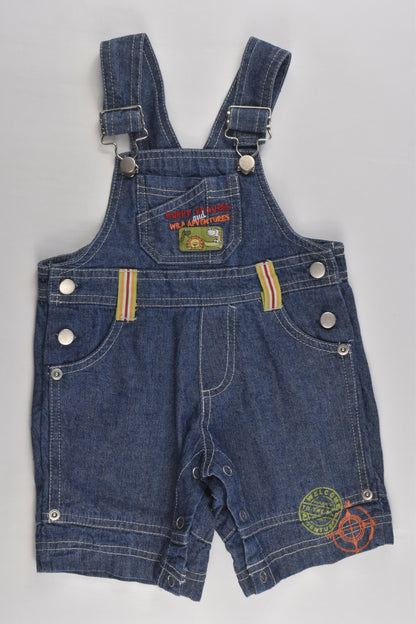 Target Size 00 'Happy Travels and Wild Adventures' Short Denim Overalls