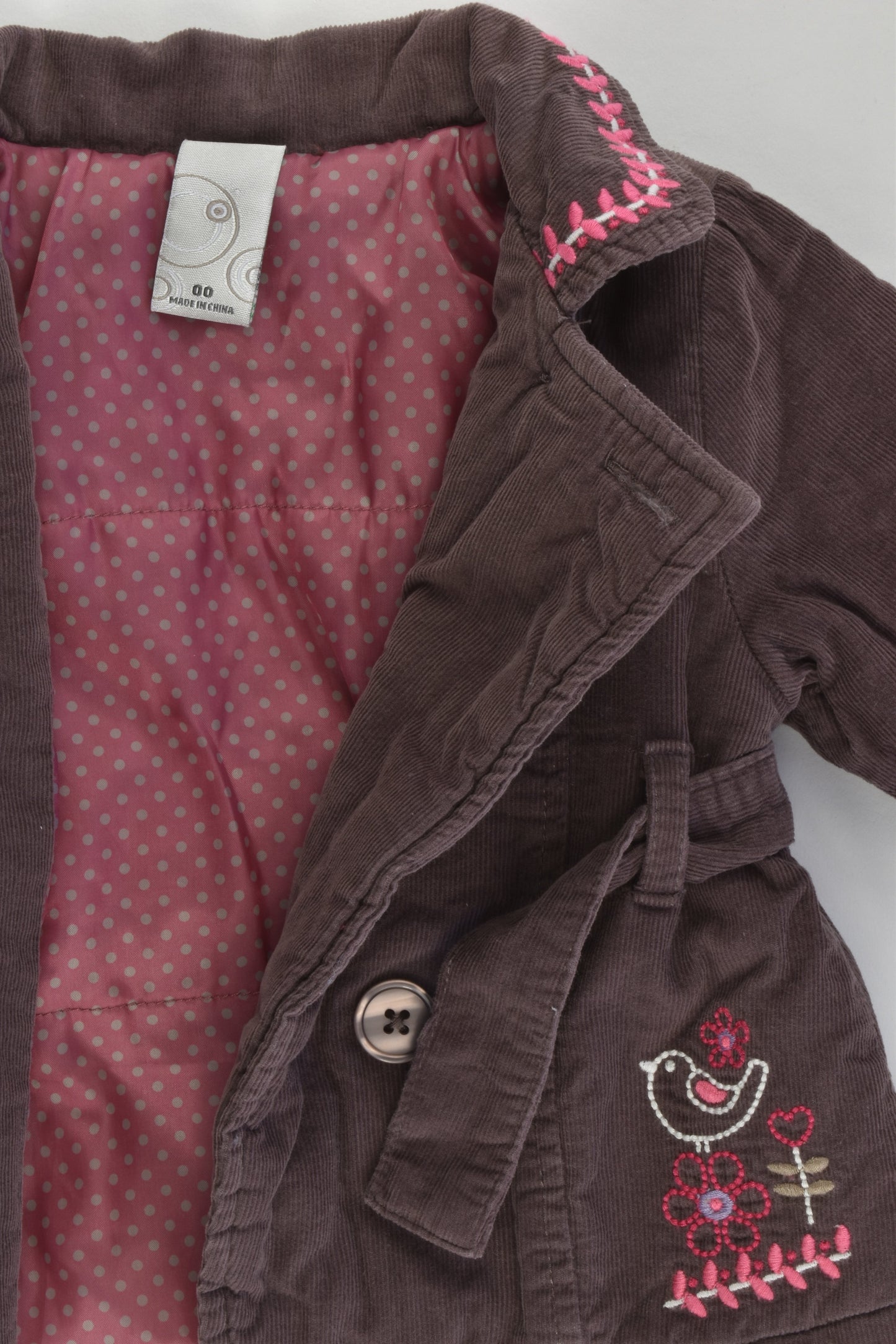 Target Size 00 Lined Padded Cord Jacket