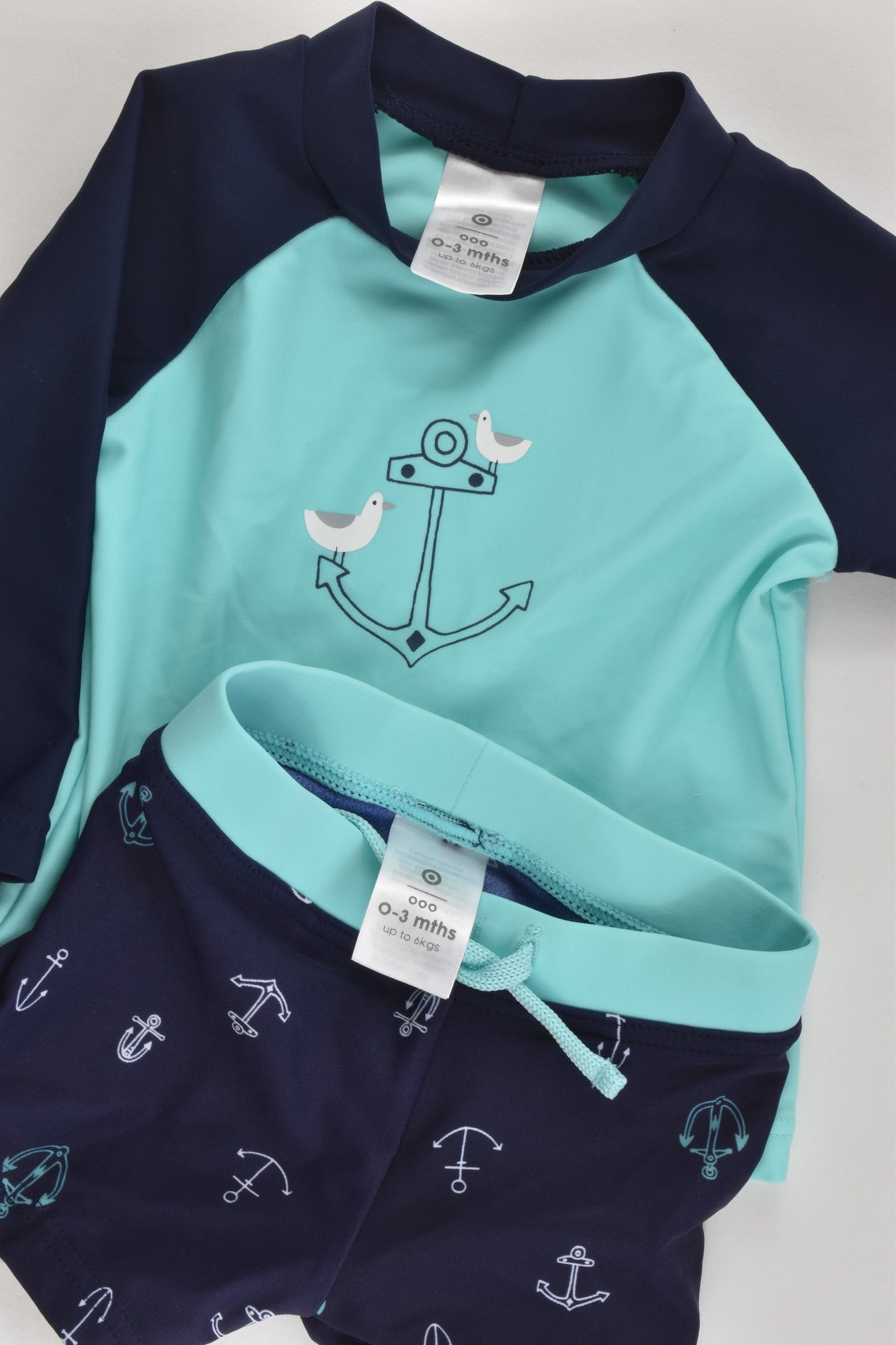 Target Size 000 (0-3 months) Anchor Rashie Top and Swim Pants