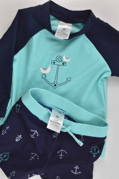 Target Size 000 (0-3 months) Anchor Rashie Top and Swim Pants