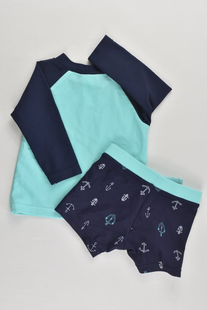 Target Size 000 (0-3 months) Anchor Rashie Top and Swim Pants